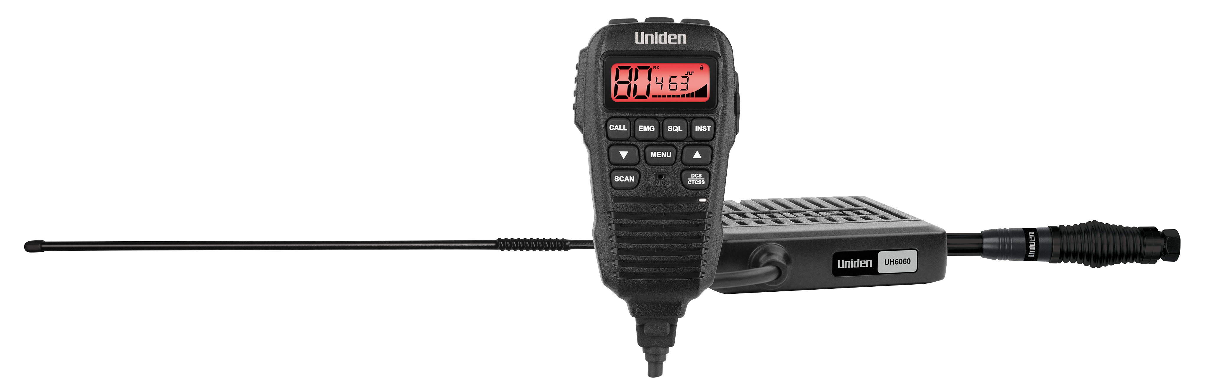 Uniden UH6060 Escape Pack Mini Compact UHF CB Mobile With Remote Speaker Microphone and 6.6dBi Antenna | Uniden