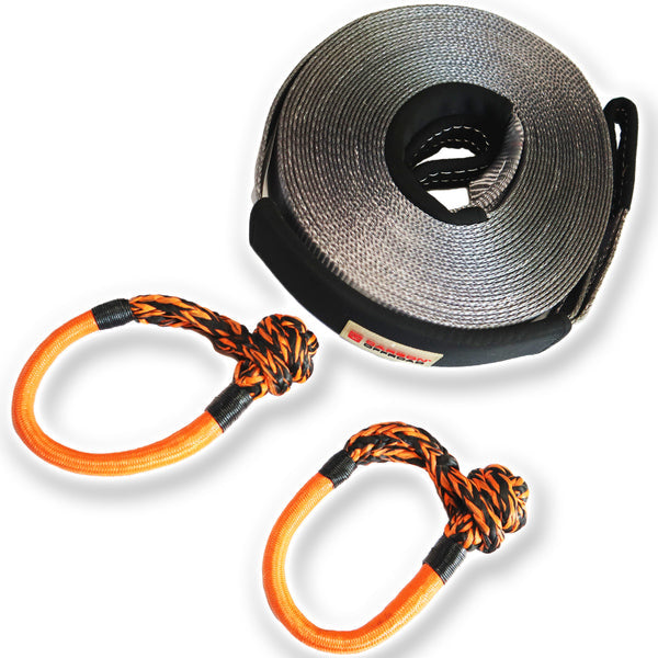 Carbon Recovery Extension Strap and Soft Shackle's Combo | Carbon Offroad