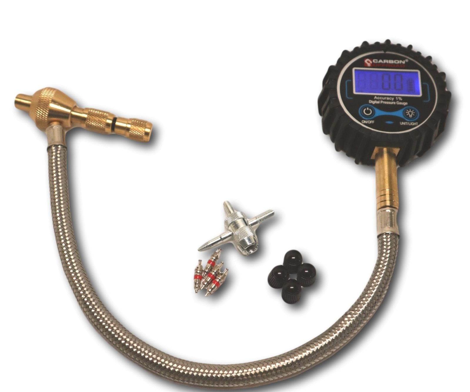 Carbon Offroad Speedy Tyre Deflator / Pressure Gauge Analogue or Digital | Carbon Offroad