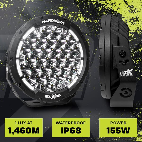 HARDKORR BZR-X SERIES 9? LED DRIVING LIGHTS (PAIR W/HARNESS) - HKBZRX215 1