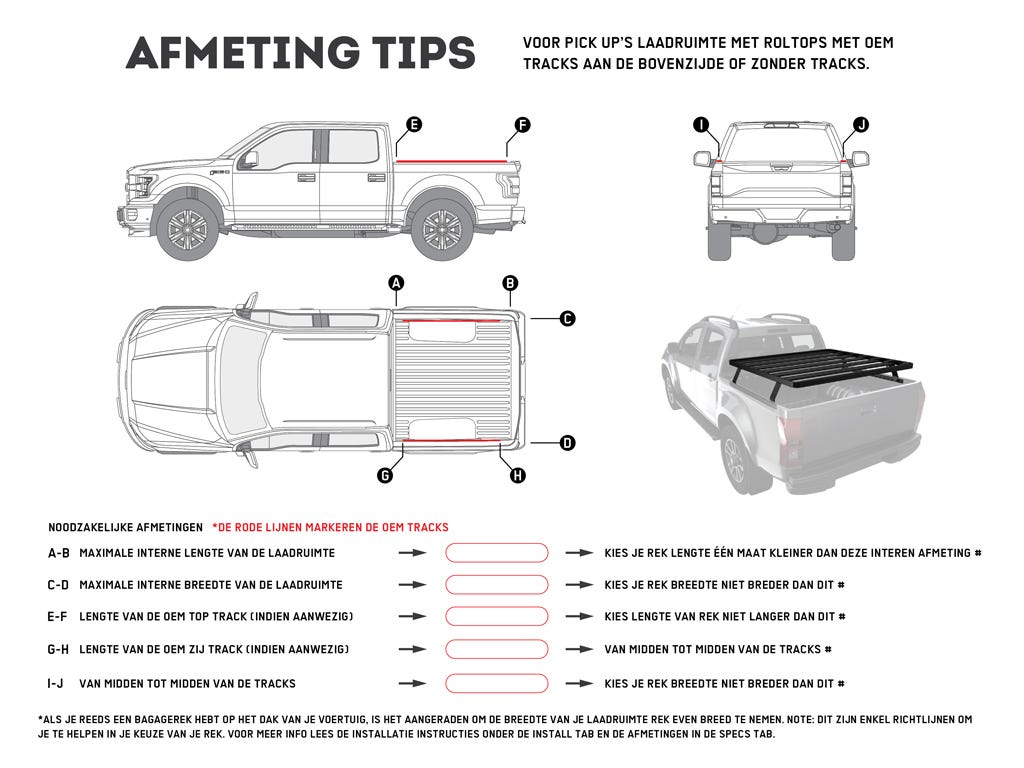 Ute Slimline II Load Bed Rack Kit / 1425(W) x 1560(L)