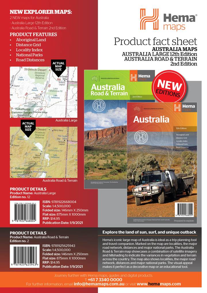 Hema Australia Road & Terrain Map | Hema