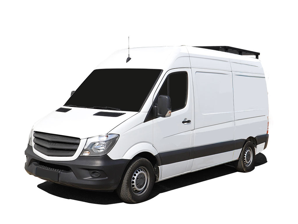 Mercedes Benz Sprinter 128in/144in/170in / L1/L2/L3 / SWB/MWB/LWB Wheelbase w/o OEM Tracks (2006-Current) Slimline II 1/4 Roof Rack Kit / Tall - by Front Runner | Front Runner