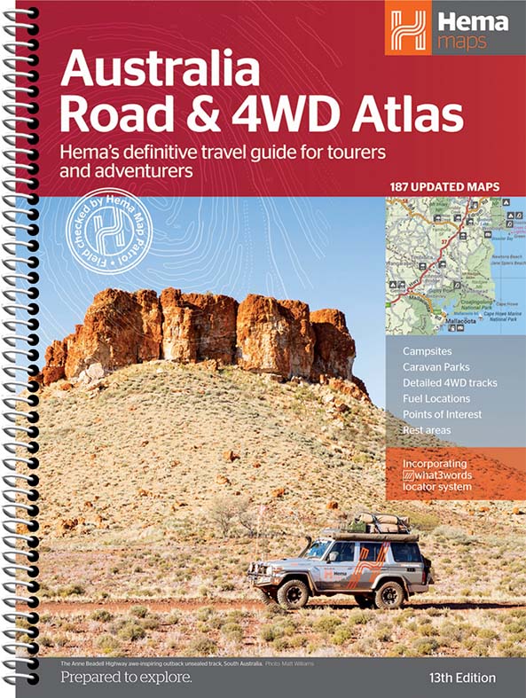 Australia Road & 4WD Atlas (Spiral Bound) - 252 x 345mm (13th Edition) | Hema