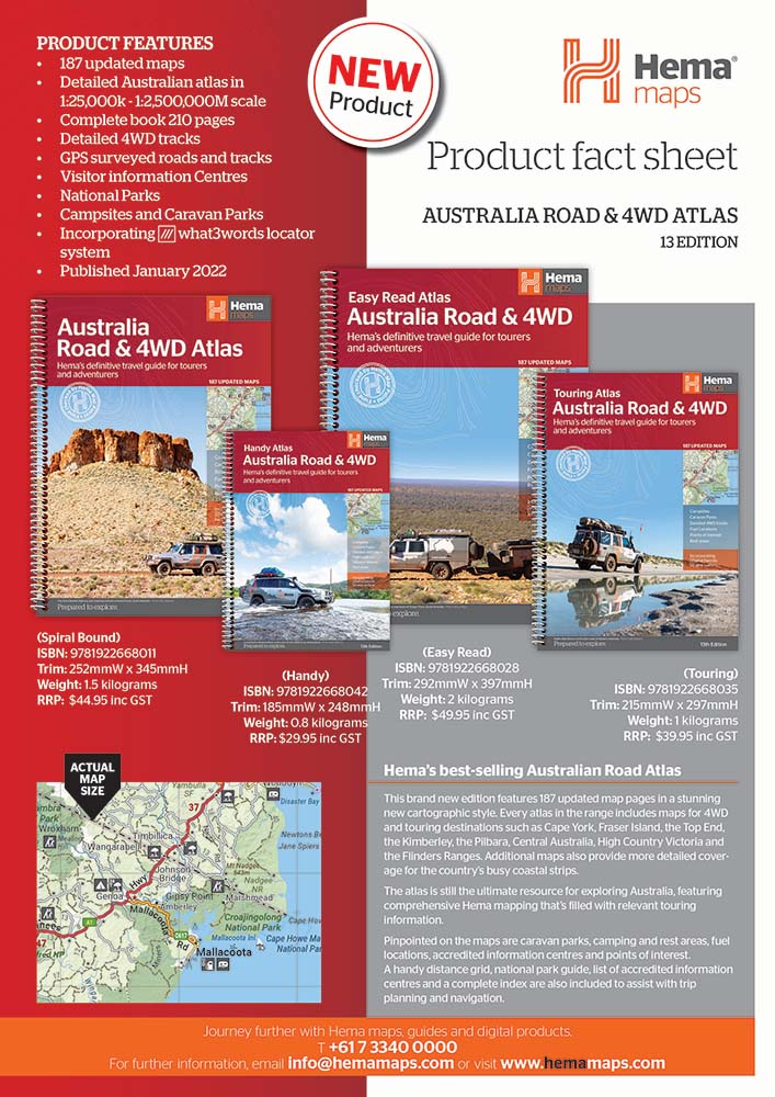 Australia Road & 4WD Atlas (Spiral Bound) - 252 x 345mm (13th Edition) | Hema