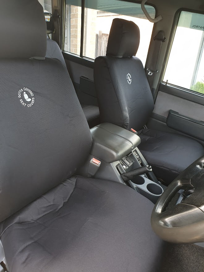 Gotya Covered Black Denim Seat Covers for Nissan Patrol GQ Wagon Y60 ST, RX - 01/1989 - 10/1997 | Gotya Covered