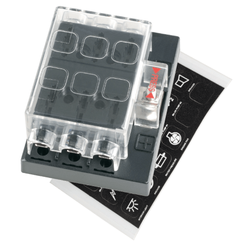 Narva 6 Way Standard ATS Blade Fuse with Transparent Cover and Single Power-In Terminal - 54431 | Narva