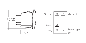 Narva 12 Volt Illuminated Off/On Sealed Rocker Switch with "Front Diff Lock" Symbol (Blue) - 63136BL | Narva