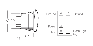 Narva 12 Volt Illuminated Off/On Sealed Rocker Switch with "Rear Diff Lock" Symbol (Blue) - 63138BL | Narva