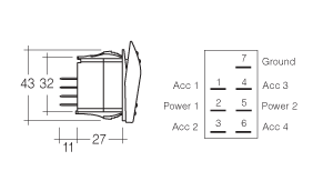 Narva Sealed Rocker Switch On/Off/On 12/24v LED Illiminated Blue | Narva