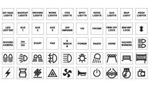Narva White 4wd Sticker Set suits Coloured Rocker Switches | Narva