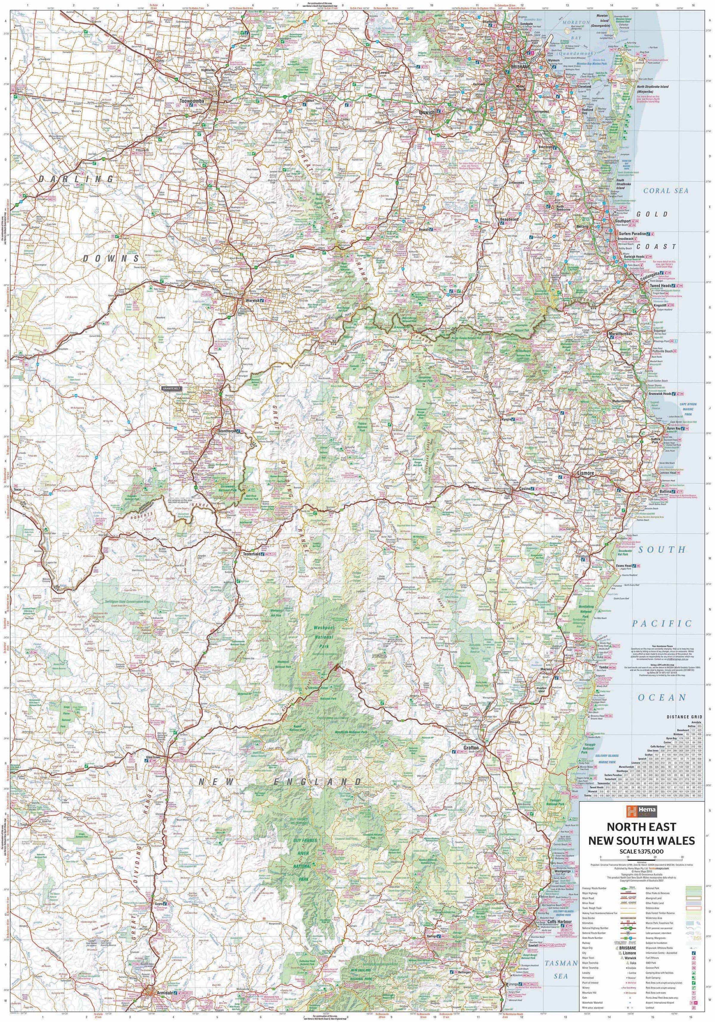 Hema North East New South Wales Map | Hema