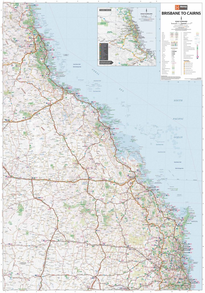 Hema Brisbane to Cairns Map | Hema