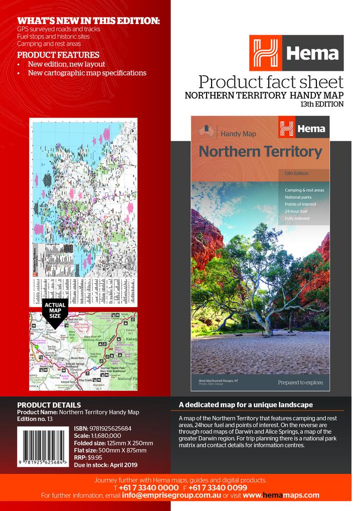 Hema Northern Territory Handy Map | Hema