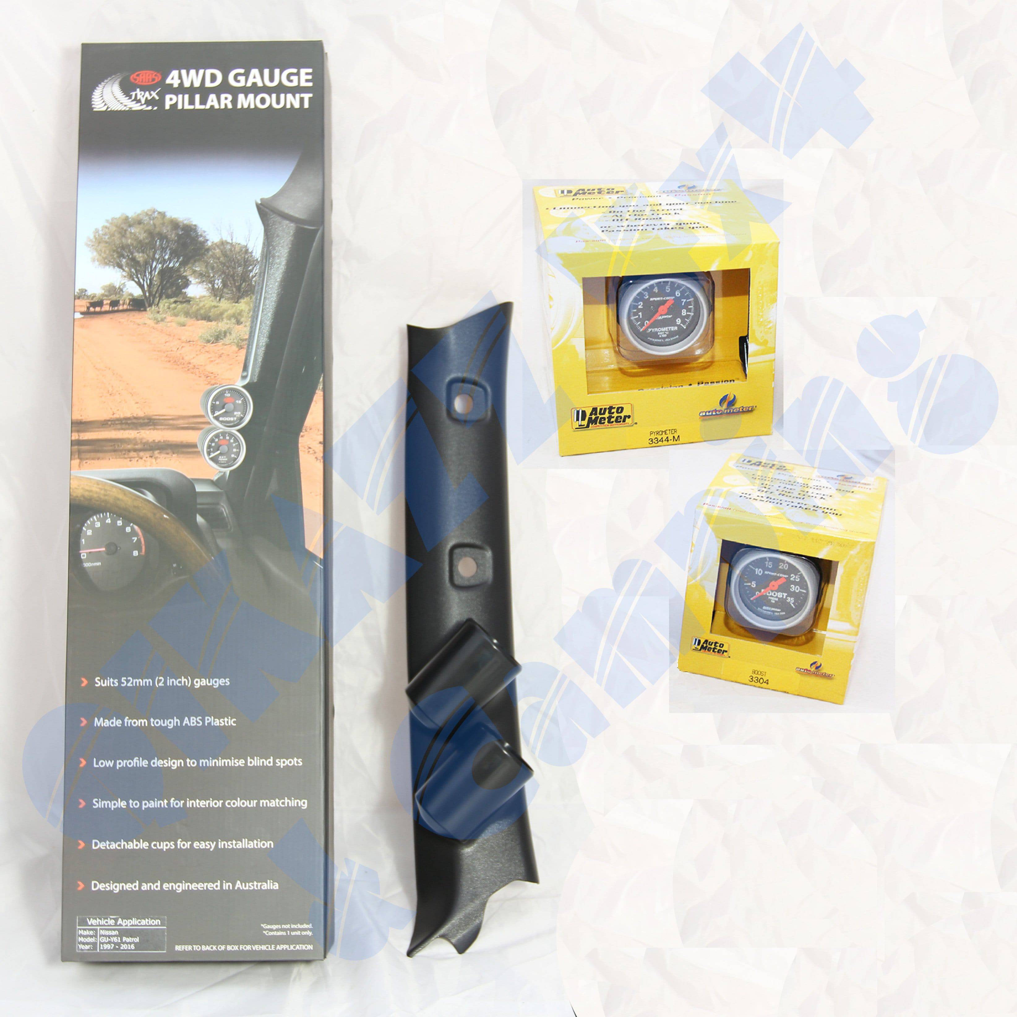 Autometer Boost & EGT Gauge Kit & SAAS Pillar Pod for Nissan Patrol GU | Autometer