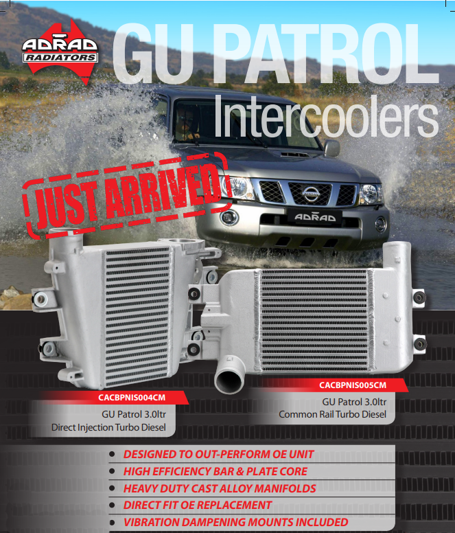 Adrad Intercooler for Nissan Patrol GU Y61 ZD30CR 2007-2017