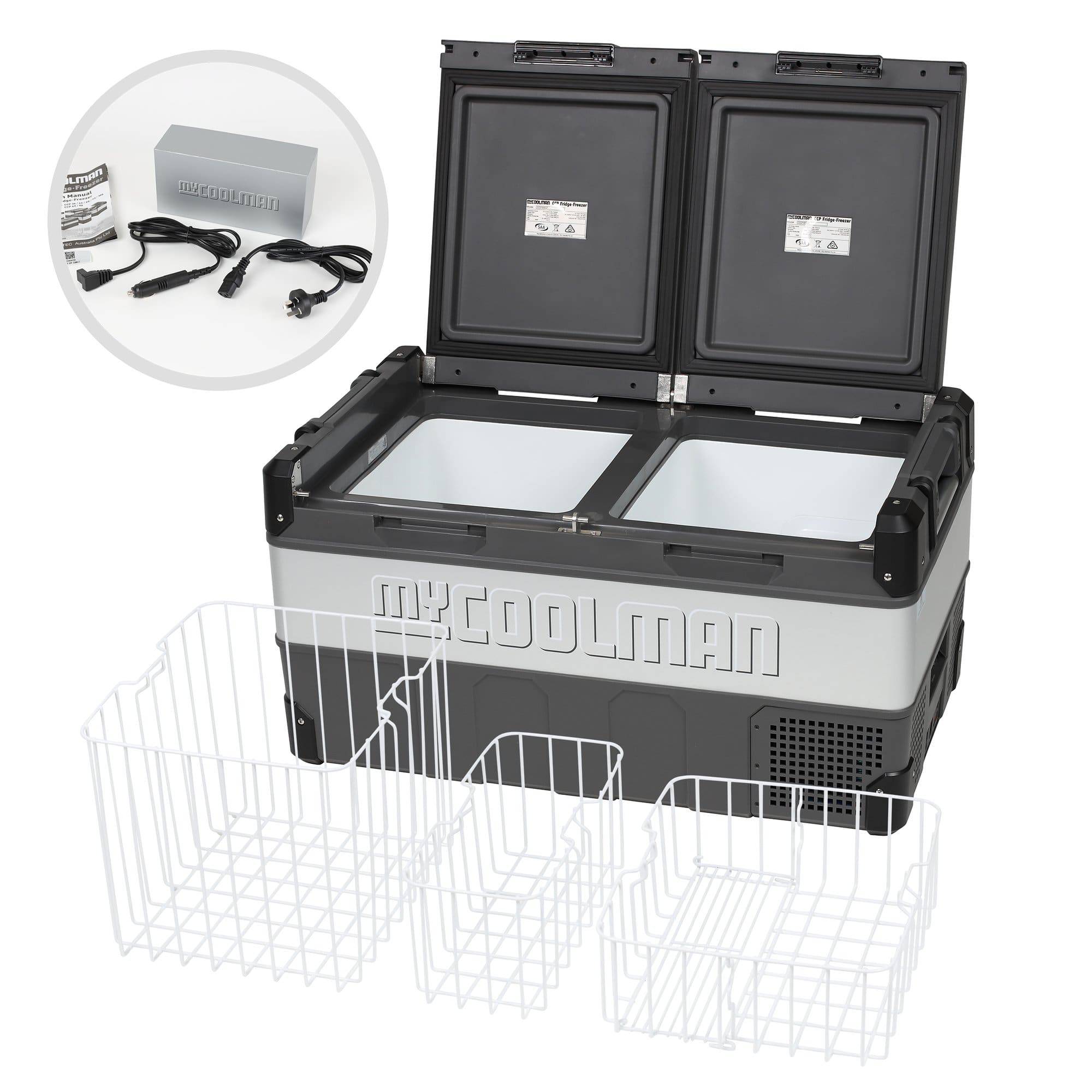 myCOOLMAN 85 Litre Dual Zone Portable AC/DC Fridge Freezer | myCOOLMAN
