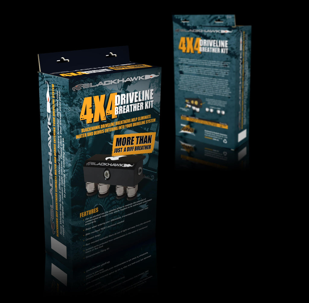 Blackhawk Diff & Gearbox Breather Kit 4 Port suits Ford Courier