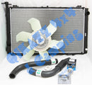 QIKAZZ Fan Cooling Upgrade + Radiator + Thermostat + Hoses for Nissan Patrol GQ TD42