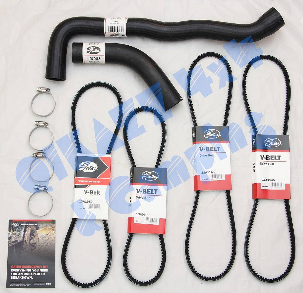 Gates Emergency Radiator Hose & Fan Belt Kit for Nissan Patrol GQ TB42 Ford Maverick TB42 | Gates