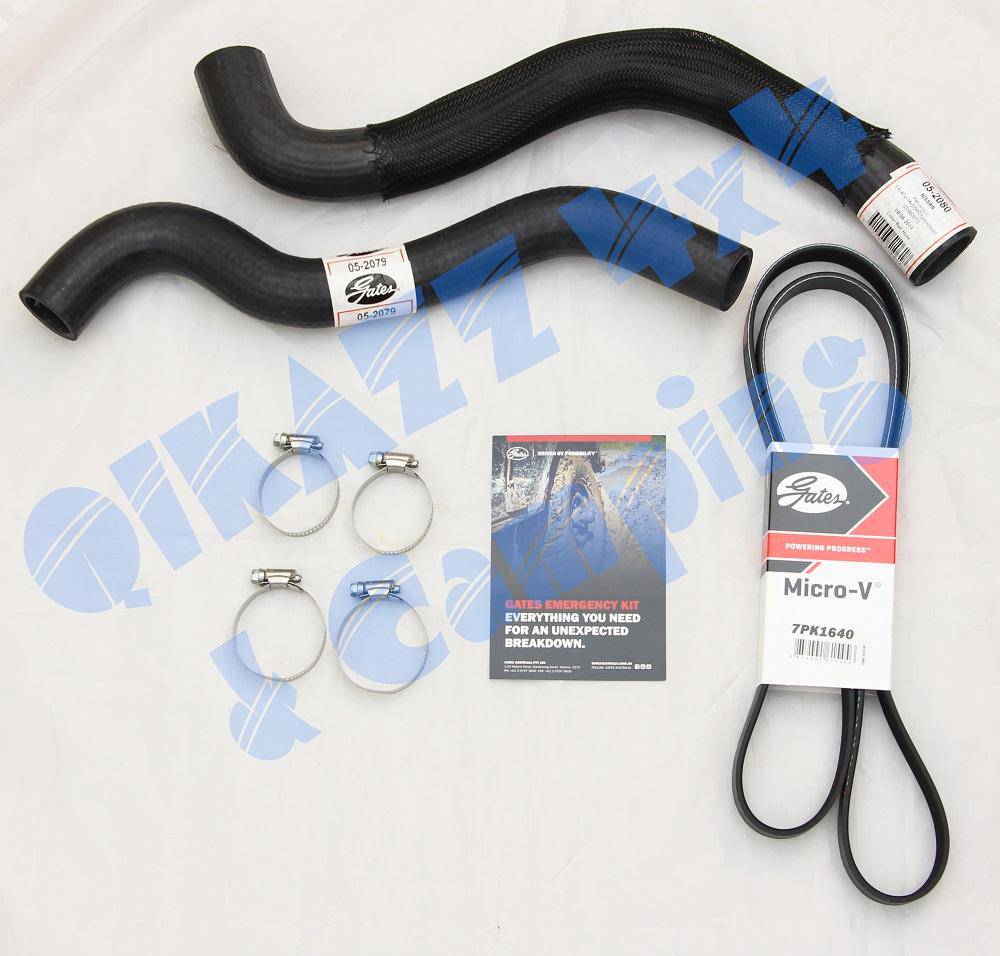 Gates Emergency Radiator Hose & Fan Belt Kit for Nissan Patrol GU ZD30 CR | Gates