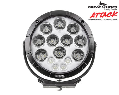 Great White Attack 220 Series Round LED Driving Light (Black) | Great White