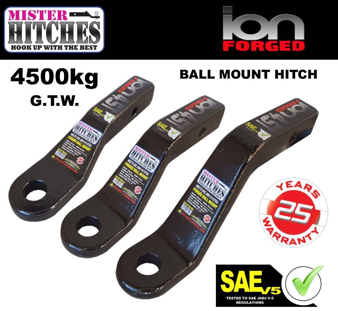 Mister Hitches 4.5T ION Forged Ball Mount 4" DROP or 3" RISE MHFBM4 | Roadsafe
