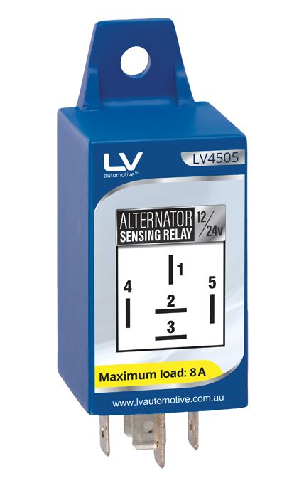 LV 12/24V 8AMP Alternator Sensing Relay 5 PIN Universal Application, VSR & Manual Override | LV Automotive
