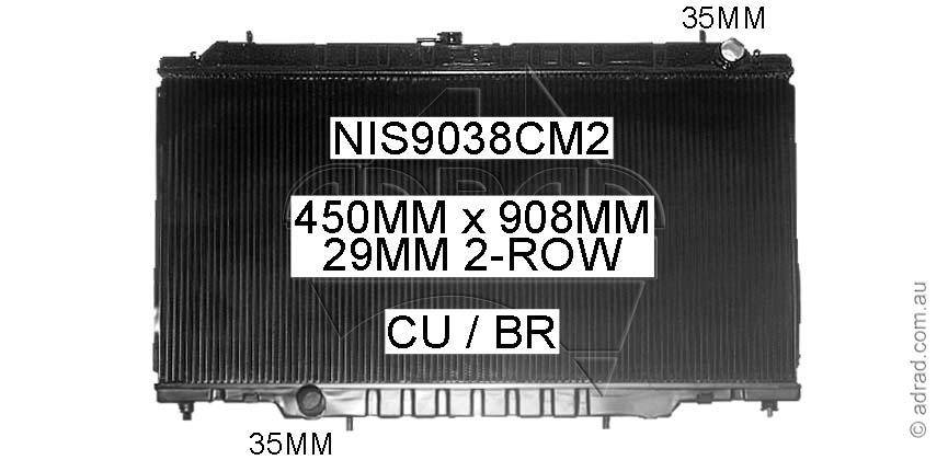 Adrad OEM Radiator for Nissan Patrol GU Y61 TD42 Dsl Man '97-9/01 Brass  / Copper | Adrad