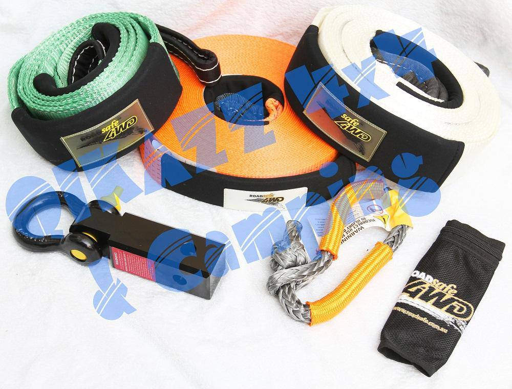 Roadsafe 4wd Recovery Kit - Winch Extension, Tree Trunk Protector, 8t Snatch Strap, Hitch & Soft Shackle | Roadsafe