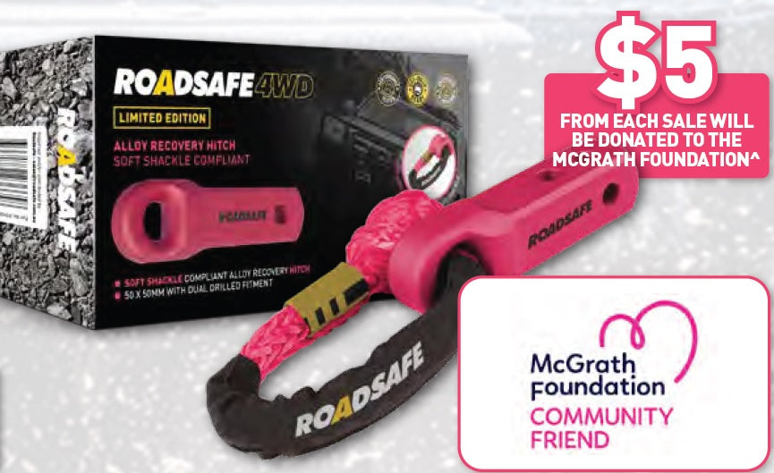 Roadsafe 4wd Alloy Recovery Hitch & Soft Shackle - Limited Edition Pink - Soft Shackle Compliant | Roadsafe