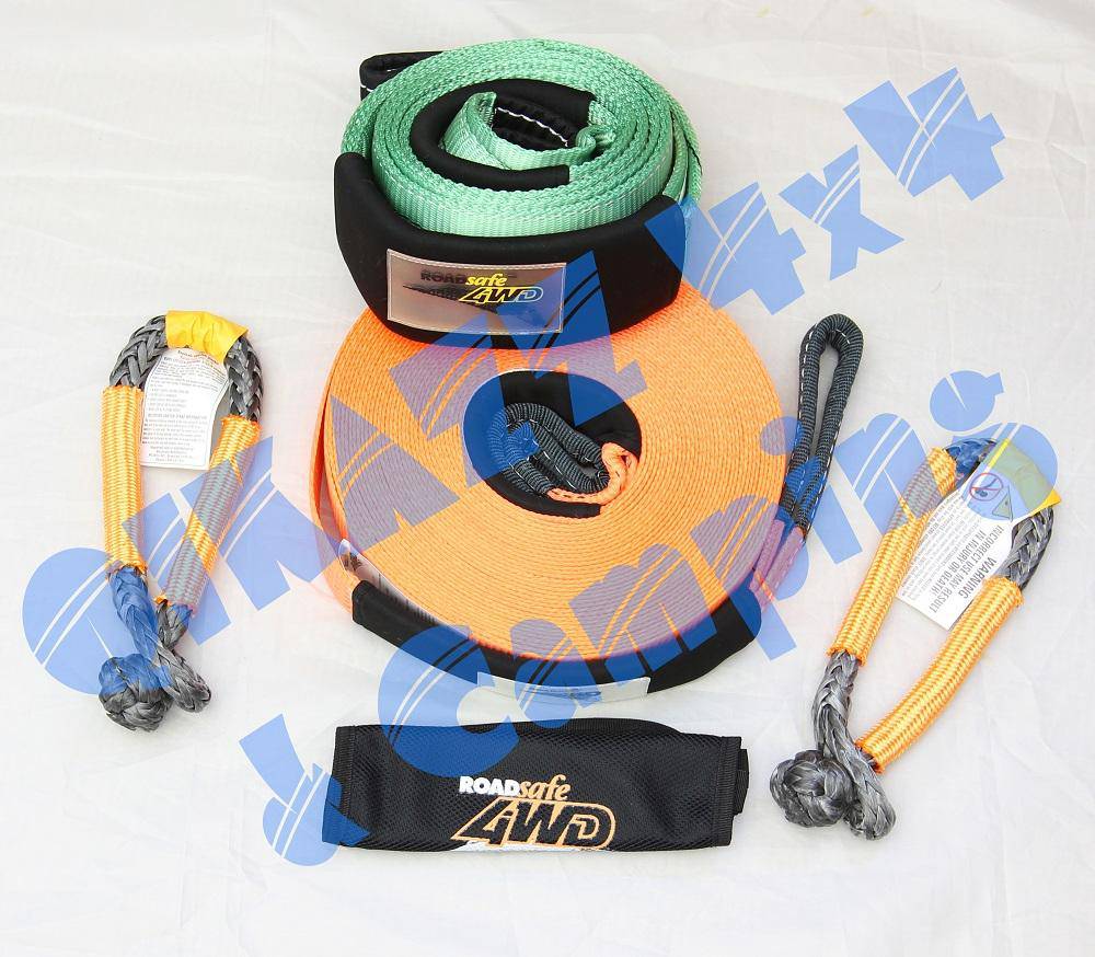 Roadsafe 4wd Recovery Kit - Winch Extension, Tree Trunk Protector & 2 x Soft Shackles | Roadsafe