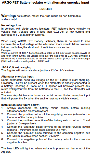 Victron Argo FET 100-2 Two batteries 100A Battery Isolator | Victron Energy