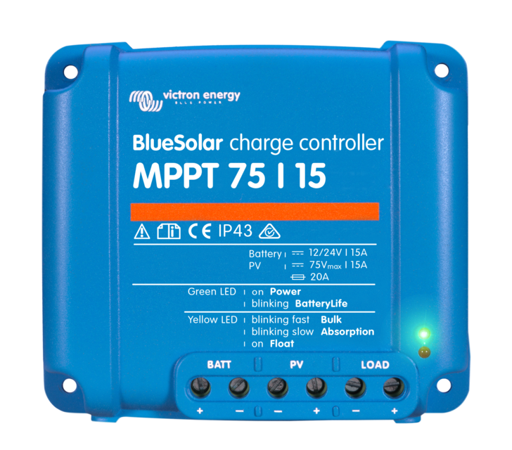 Victron BlueSolar (Non-Bluetooth) MPPT 75/15 (12/24V-15A) Solar Charge Controller | Victron Energy
