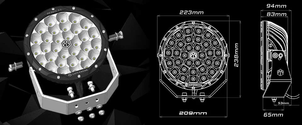 Supernova Infinite 8.5 LED Driving Lights -  PAIR | Supernova Lighting