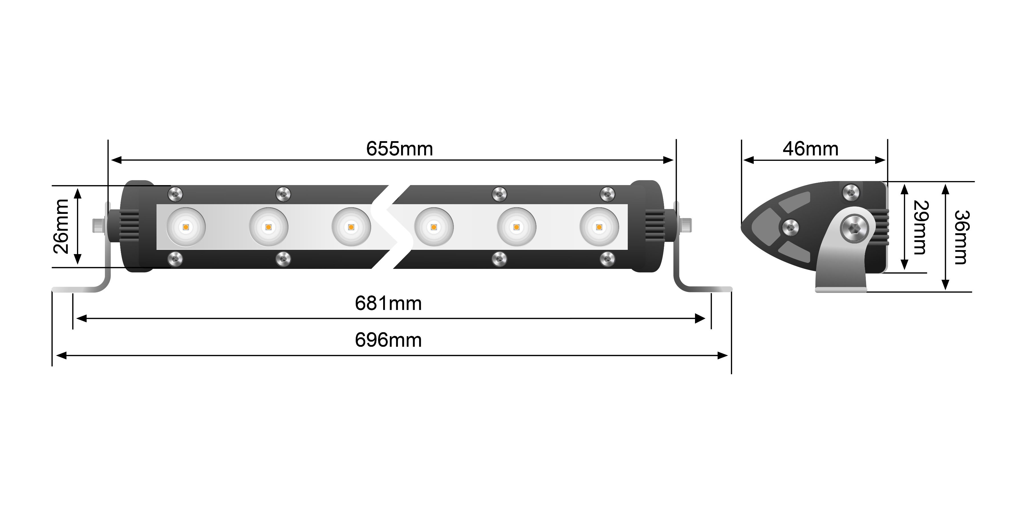 Stedi Micro V2 26 Inch 48 LED Flood Light (5700K) | Stedi