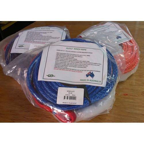 Whittam Synthetic Winch Rope - 10mm - 30meters - BLUE - 9000KG | Whittam Ropes