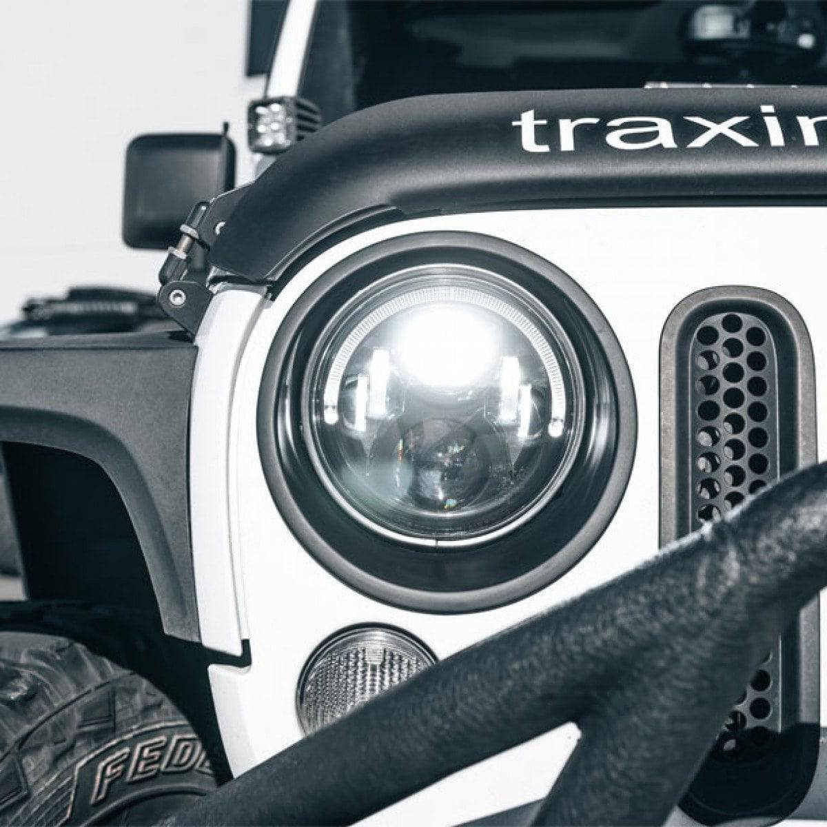 Stedi 7 inch CARBON LED Headlight for GQ Patrol, Jeep Wrangler & Landcruiser 75 | Stedi