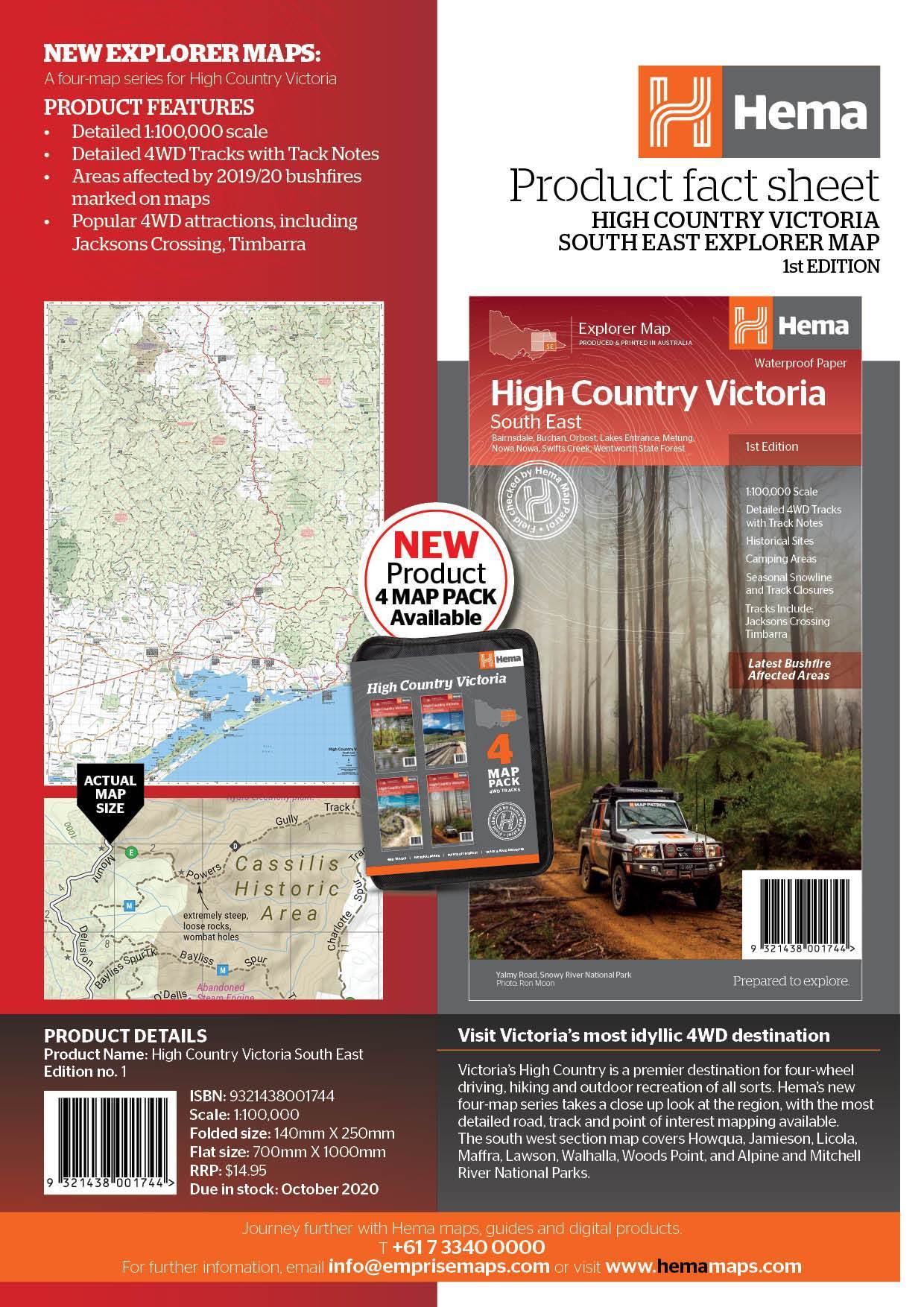 Hema The Victorian High Country - South Eastern Map 1st Edition | Hema